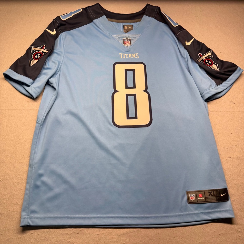 Nike Football Jersey Mens XL Blue Marcus Mariota 8 Tennessee Titans On Field